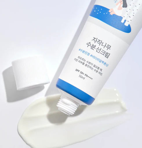 Round Lab Birch Sunscreen – light creamy texture with smooth, dewy finish