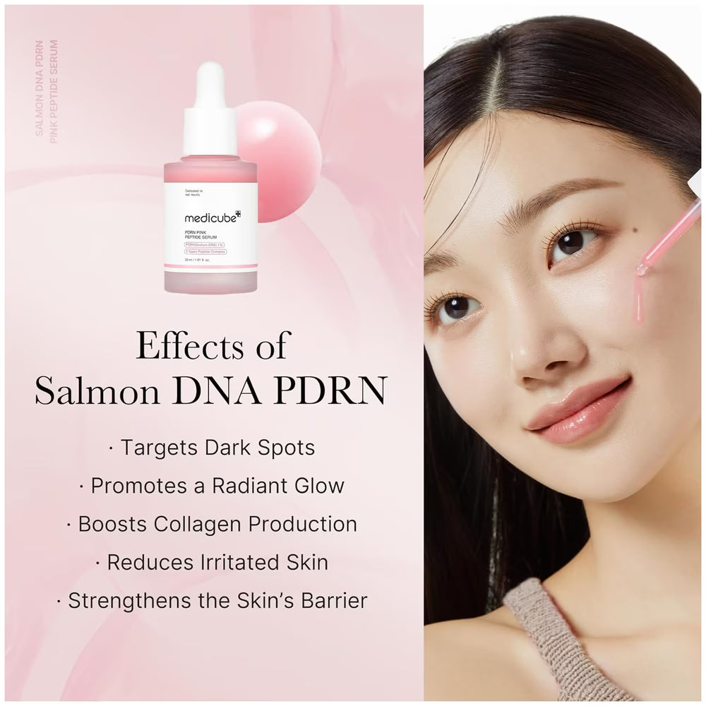 Korean skincare Medicube PDRN Peptide Serum – boosts collagen, smooths fine lines, and strengthens skin barrier