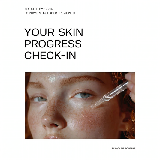 AI-powered personalized skin progress check-in evaluating facial skin condition and skincare routine results