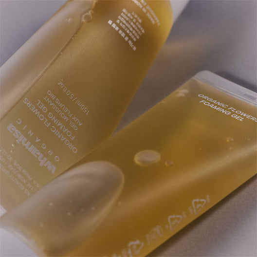 Whamisa Organic Flowers Foaming Gel Cleanser – organic fermented botanical gel for gentle cleansing